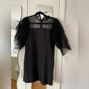 Gracia Black Tool Sleeve Dress